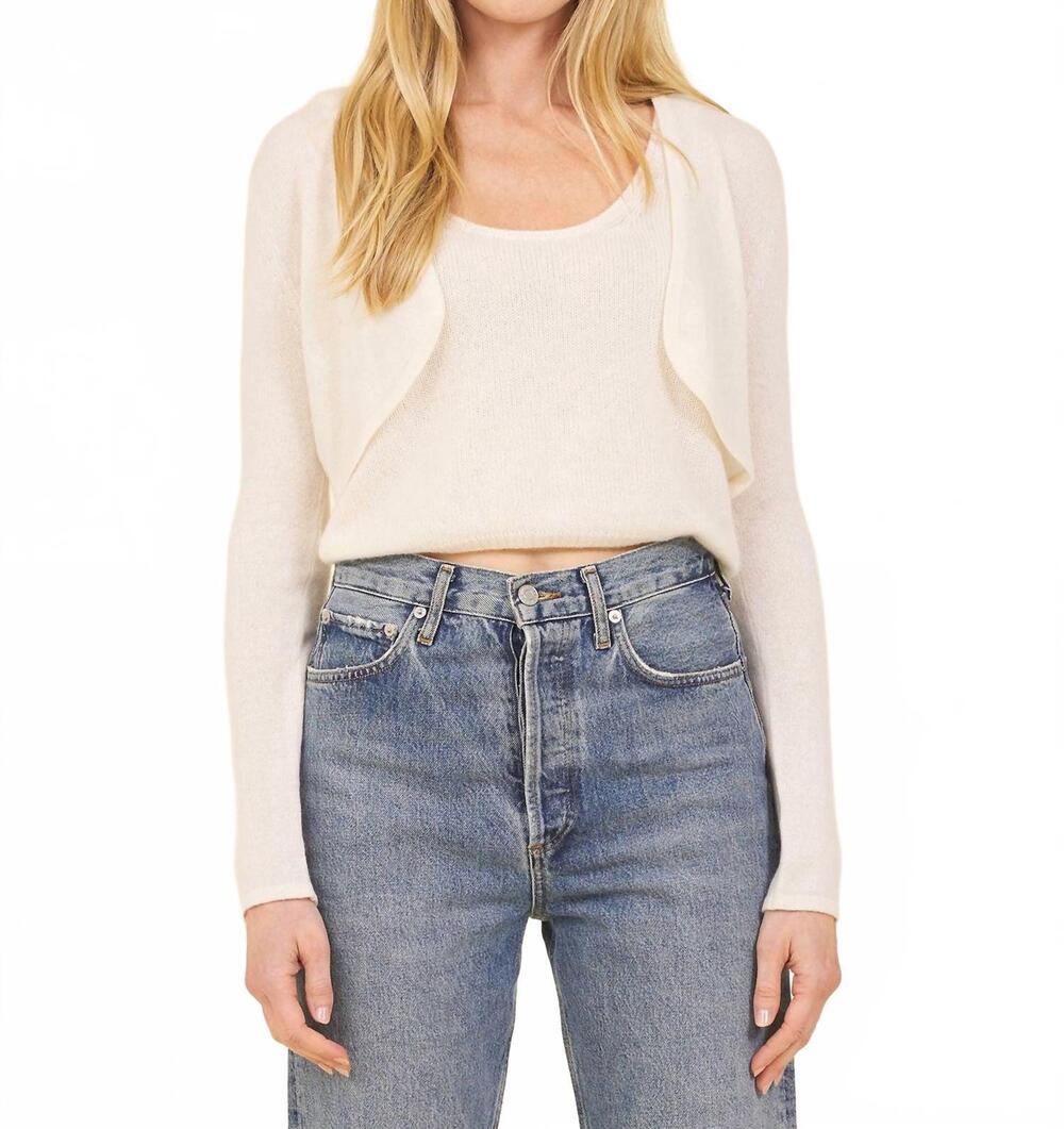 NEW ONE GREY DAY women's amari cashmere cardigan in ivory